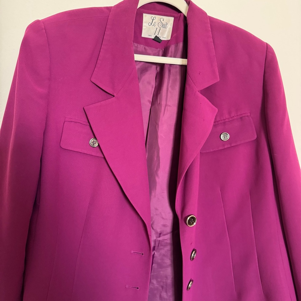 Le Suit Women's Plum Purple Blazer Jacket 16W - Picture 2 of 9